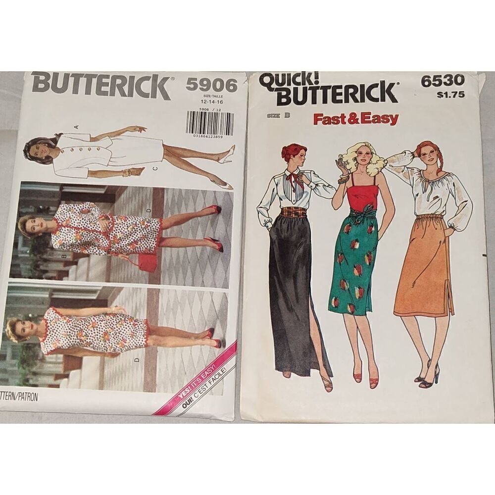 BUTTERICK PATTERNS Lot of 2 Career wear work wear. Have been cut.